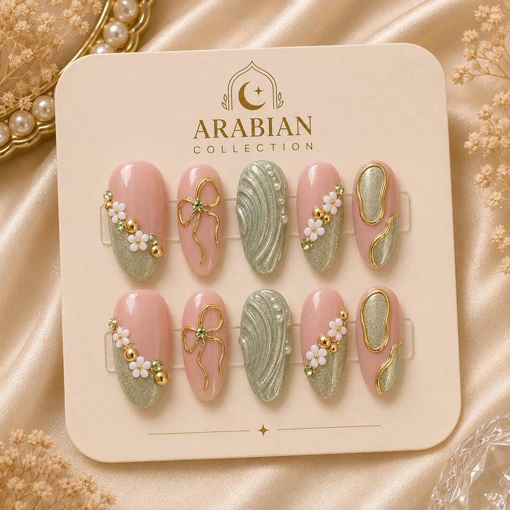 Elegant bow nail set